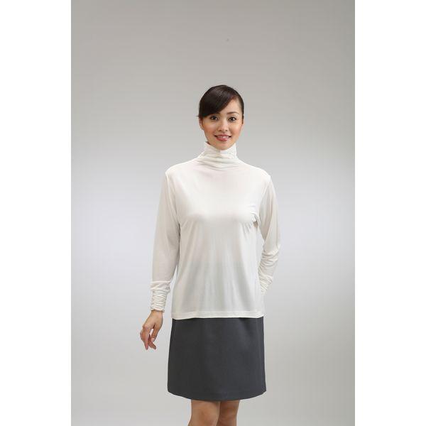 女用絲質高領長袖內搭T卹 白色 M 7049M-WT 1件（直髮）