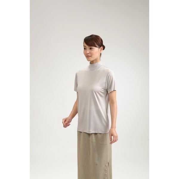 女用絲質高領短袖內搭T卹 灰色 L 7050L-GY 1件（直式出貨）