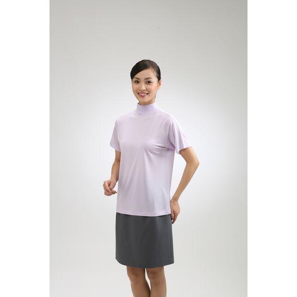 女用絲質高領短袖內搭T卹 薰衣草色 L 7050L-LV 1件（直送）