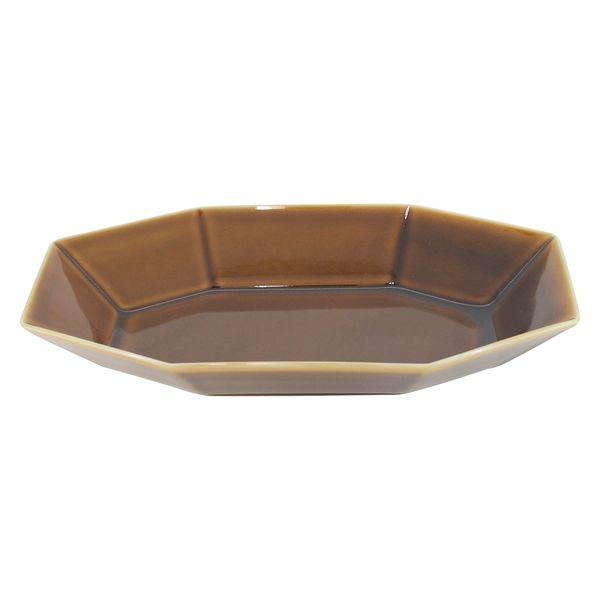 美濃燒瓷器 Yattsu 咖哩/義大利麵盤 26.5 x 17.5cm 棕色 1 件 TOJIKITONYA