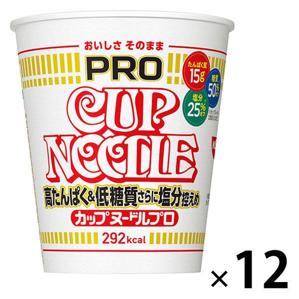 杯麵 Nissin Foods 杯麵 PRO (Pro) 高蛋白低碳水化合物低鹽 1 套 (1 x 12) 拉麵