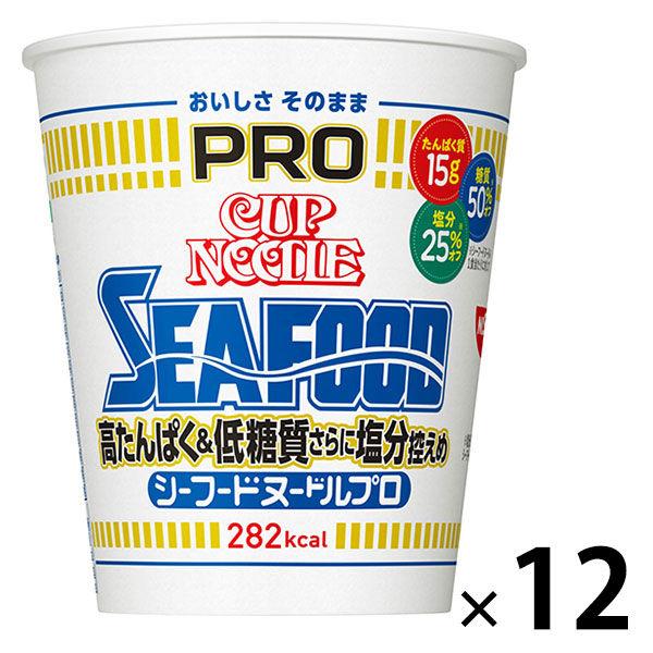 杯麵 Nissin Foods 杯麵 PRO 海鮮 (Pro) 高蛋白低碳水化合物低鹽 1 套 (1 x 12)