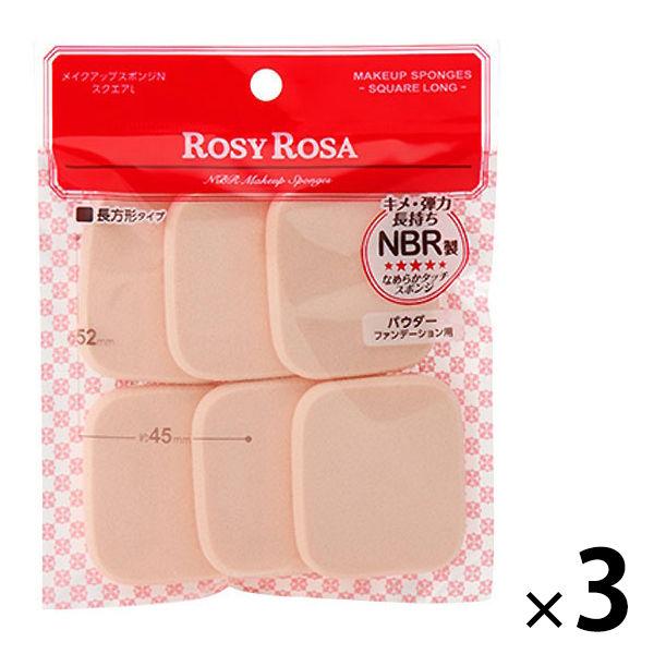 Rosie Rosa Sponge N Square L 6P（化妝海綿/粉撲）Shanti x 3 件