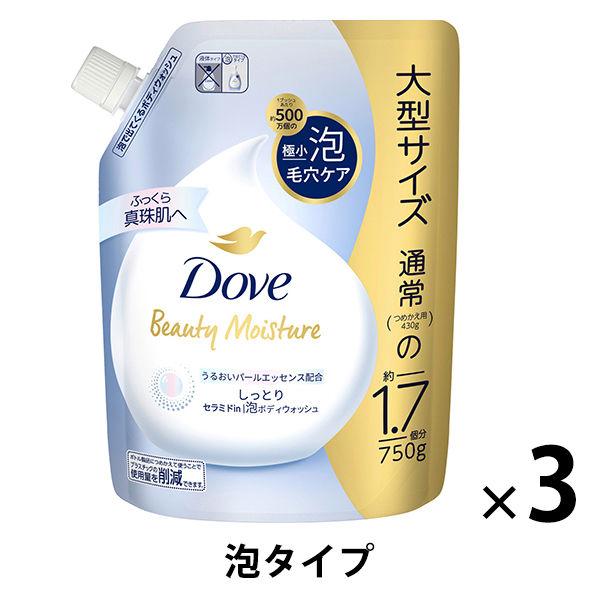 推薦 Dove Moist Whip 沐浴乳（沐浴乳）Moist Refill 750g 3 件 聯合利華 [泡沫型]