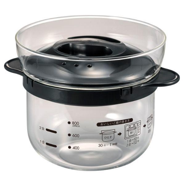 HARIO 玻璃蓋微波爐電鍋 1-2 杯食譜 含日本製造耐熱玻璃 XRCN-2-B 1 件