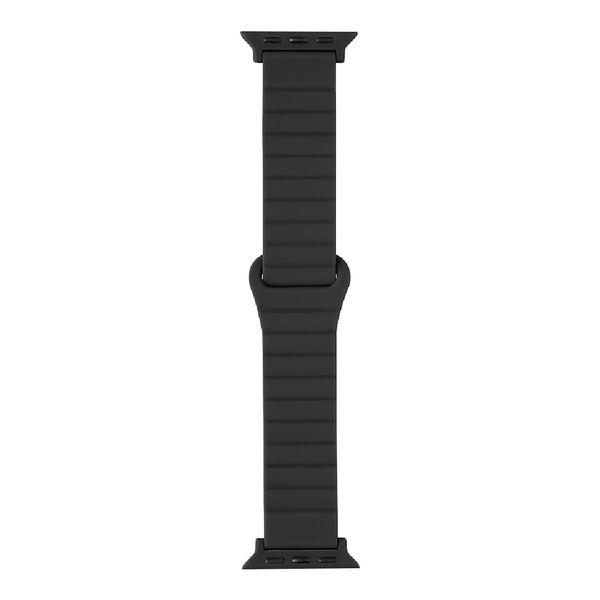 MS Solutions AppleWatch42/44/45/49mm 錶帶磁鐵矽膠錶帶 BK LN-AW49B02BK 1 件
