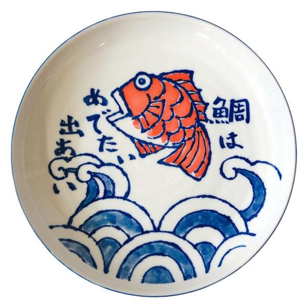 美濃陶園陶瓷圖畫字母鯛魚LB型80盤19-36-2 1組（5片）（直送）