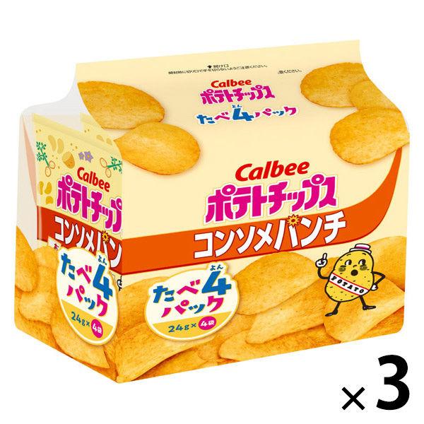 零食洋芋片清湯潘趣 Tabeyon 包 24g x 4 袋 1 套（1 片 x 3）