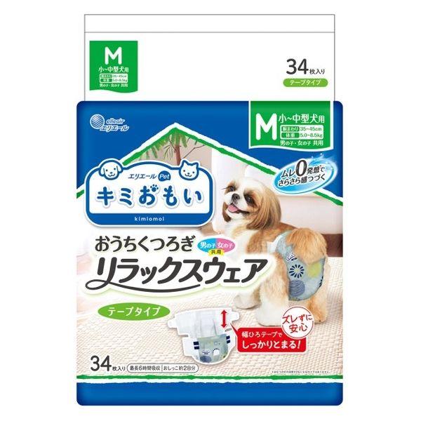 Elleair Kimi Omoi Relax Wear M 膠帶適合中小型犬（女孩和男孩）34 張 1 袋 Daio 紙