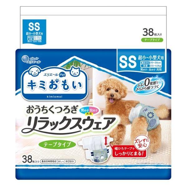 Elleair Kimi Omoi Relax Wear SS 膠帶，超小型至超小型狗（女孩和男孩型），38 片，1 袋，Daio Paper Manufacturing