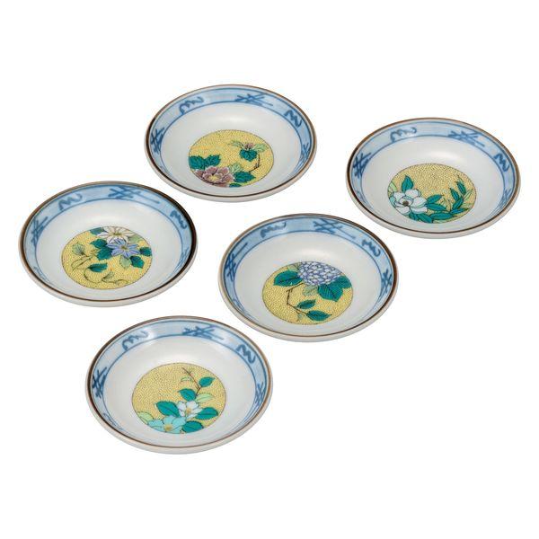 井野正明 日本傳統工藝品【九谷燒】3盤一套 吉田屋花 (K9-40) (K8-21) K9-40K8-21 1 件 (直送)