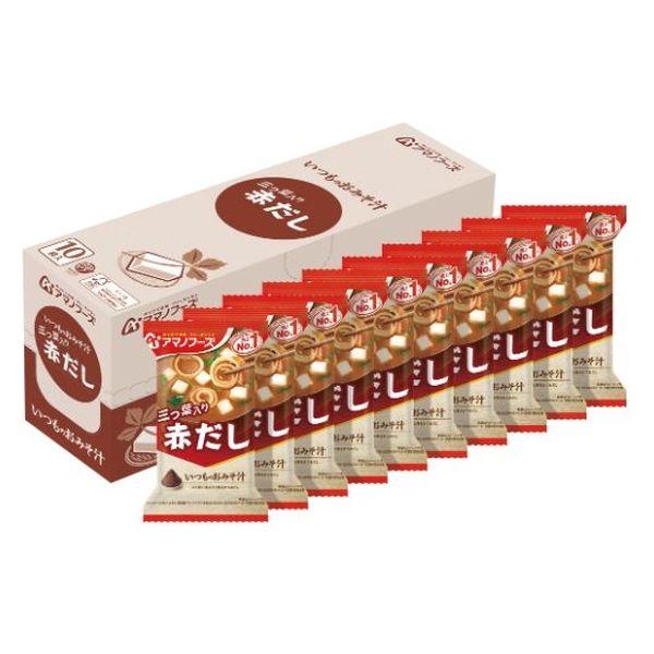 天野食品 普通味噌湯 紅高湯（附三葉） 1盒（10份） 朝日集團食品