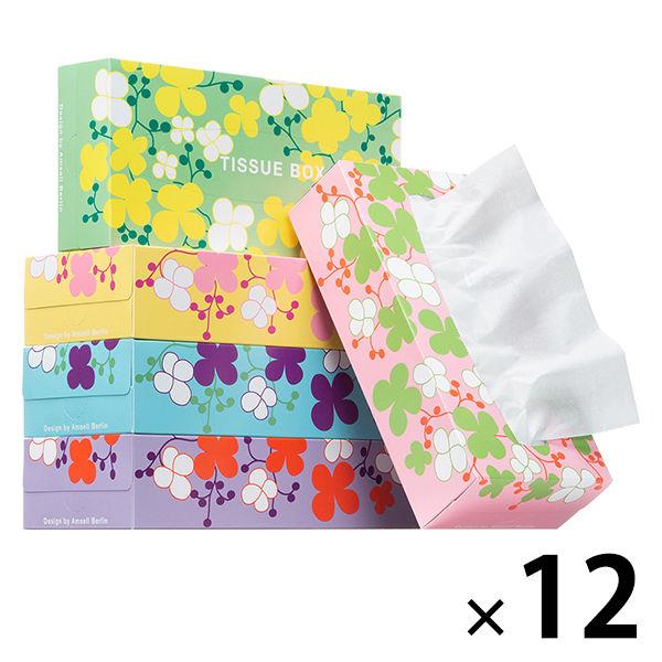 紙巾220對（5盒） Askul Original Spread Flower 1箱（12包） PEFC認證紙盒紙巾原裝