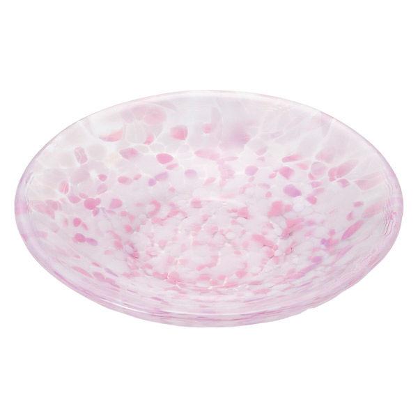 Adelia Tsugaru Vidro 小盤，迷你盤，櫻花櫻花，粉紅色，直徑 10 x 高 1.8 厘米，日本製造，展示盒，1 件，石塚玻璃