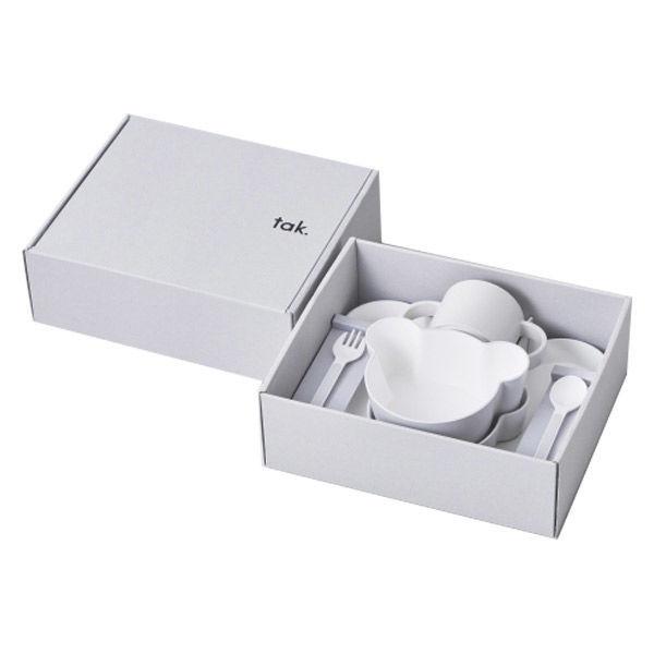 [禮品] tak 兒童餐具禮品組 熊灰色 微波爐/洗碗機安全 1 套 Takenaka