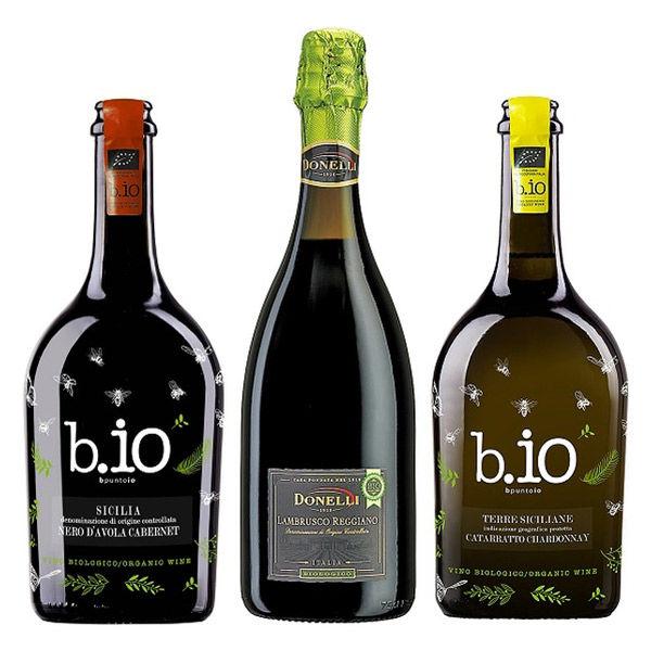義大利嚴選有機葡萄酒（Lambrusco Vipuntoio紅、Vipuntoio白）750ml 3瓶套裝 Monte Bussan Organic Bio