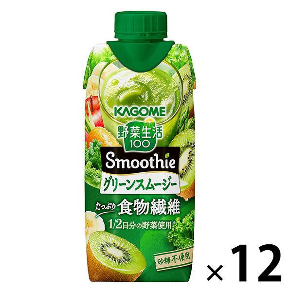 Kagome Yasai Seikatsu 100 Smoothie Green Smoothie 330ml 1盒（12瓶）【蔬菜汁】