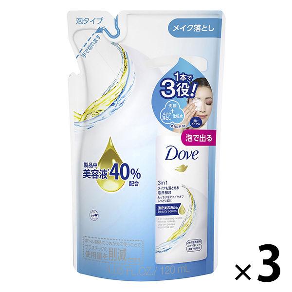多芬 三合一卸妝潔面泡沫 泡沫型 補充裝 120ml 3 件