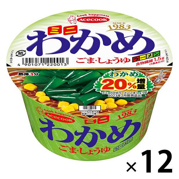 杯麵迷你裙帶菜拉麵芝麻/醬油 1 套（12 塊）Acecook