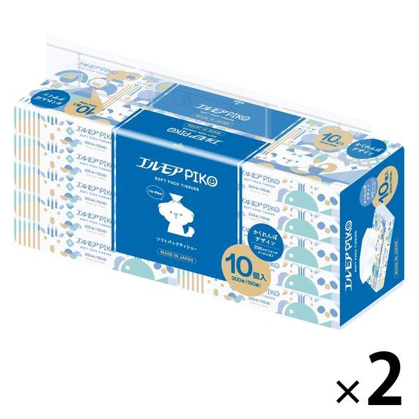 薄紙 150 對（10 張）Elmo Pico 軟包紙巾 1 套（1 包（10 張）x 2）
