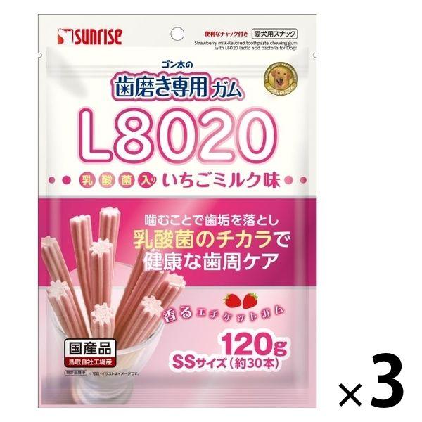 Gonta 牙膏口香糖 L8020 含乳酸菌 SS 草莓奶味 國產 120g 1 套（1 袋 x 3） Marukan 狗零食