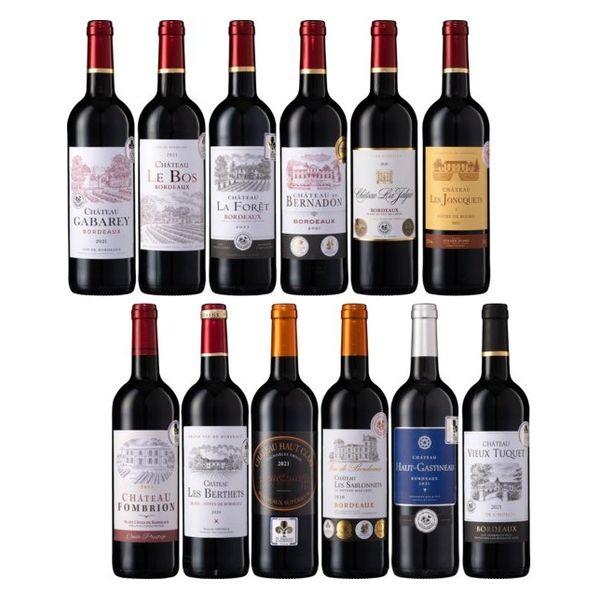 酒具組12瓶法國波爾多金牌紅酒含優質葡萄酒品酒套裝750ml瓶1組（12瓶）