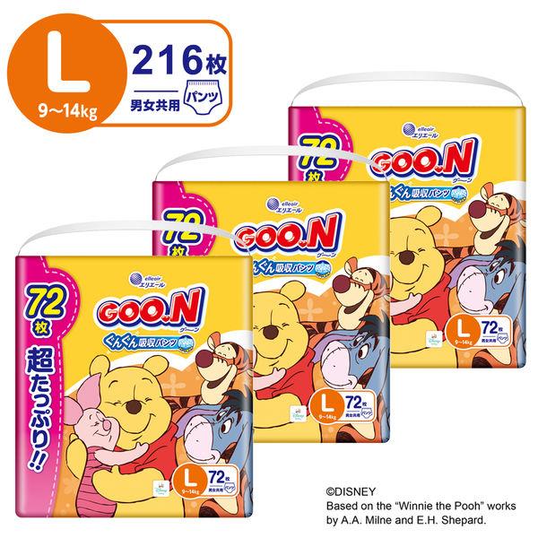Goon 尿布褲 L（9-14 公斤）1 套（72 件 x 3 包）吸水褲 Super Plenty Mega Jumbo Daio Paper