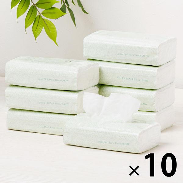 薄紙 200 張（8 片） 軟包紙巾 1 套（8 片 x 10 包） Askul Original