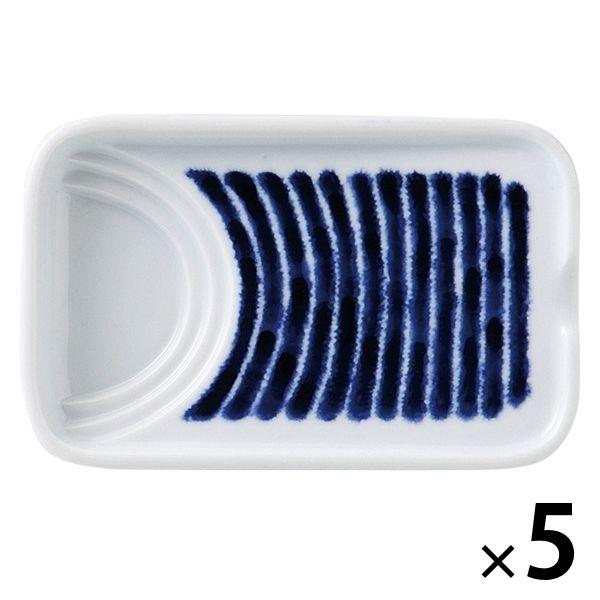 [Outlet] [Go Ethical] 合理 <製造商重新檢驗，B 級產品> 西海陶器 Aizome Komasuji 低鹽盤子 B33013 1 套（1 件 x 5）
