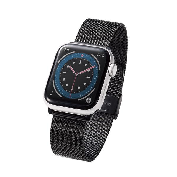 ELECOM Apple Watch 41/40/38mm/錶帶/不鏽鋼/米蘭/黑色 AW-41BDSSMBK 1 件