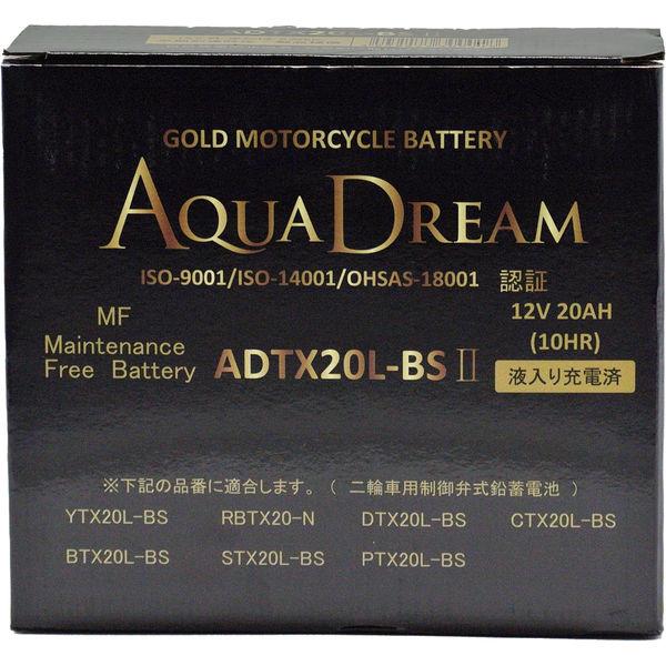 Aqua Dream 摩托車電池 GOLD 摩托車電池 液體充電 ADTX20L-BSII 1 片（直送）