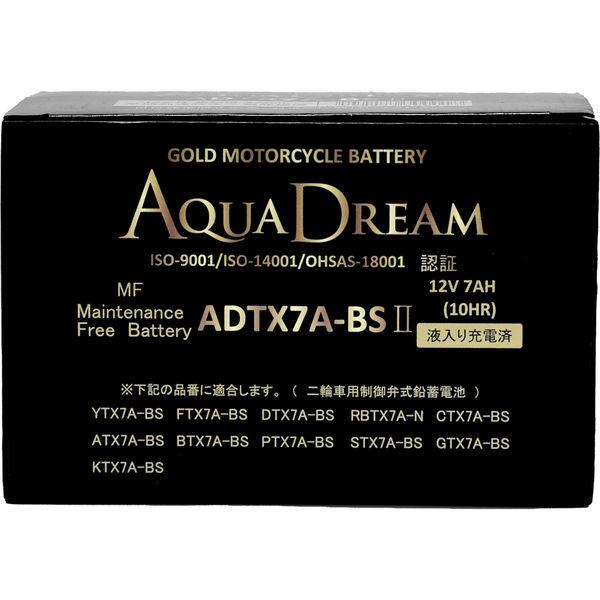 Aqua Dream 摩托車電池 GOLD 摩托車電池 充液 ADTX7A-BSII 1 片（直髮）