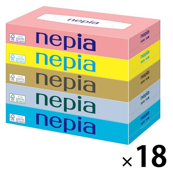 薄紙Napier紙巾150W5P 100%鮮漿150雙1組（1張（5盒）x 18）Oji Napia