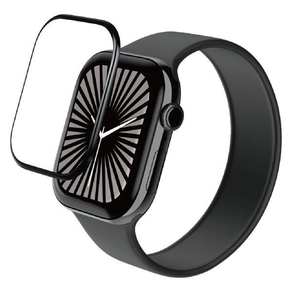 Apple Watch 玻璃膜系列 10 42mm 全保護大猩猩黑 AW-24BFLGOR ELECOM 1 片（直式出貨）