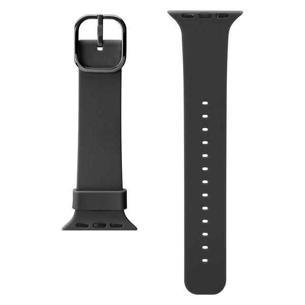 PGA Apple Watch 41/40/38mm 矽膠錶帶 黑色 PG-AW41SC01BK 1 片（直式出貨）