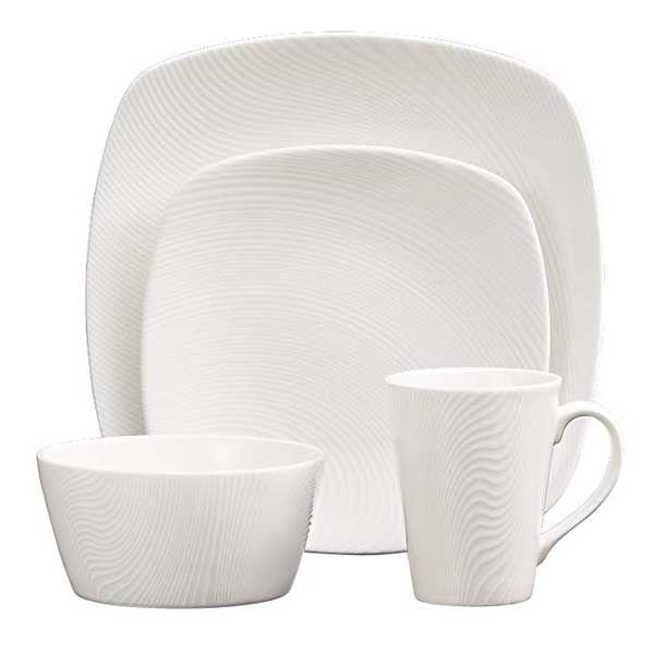 [特價] [限量/超值套裝] Noritake WoW 時尚簡約餐具白色 4 件套微波爐/洗碗機安全 otk