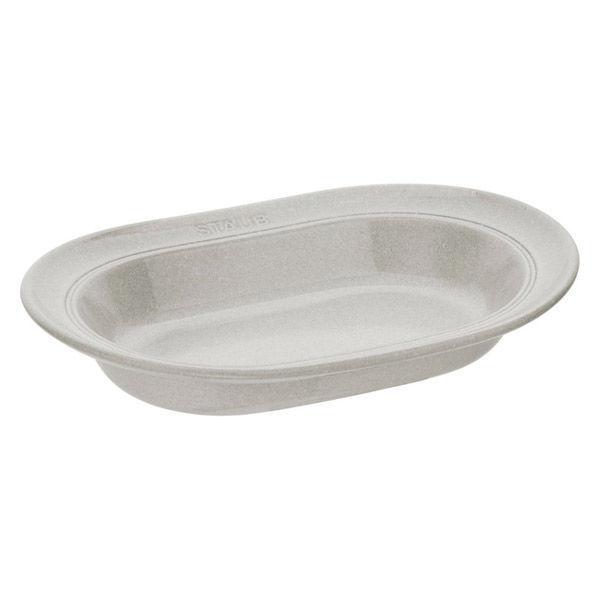 Staub 橢圓形盤子 Campagne 25 公分 1 件陶瓷咖哩盤陶器可用於微波爐 [日本授權產品] 40508-030