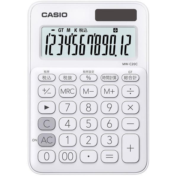 卡西歐計算器 Casio多彩計算器 白色 MW-C20C-WE-N (白色) 1枚