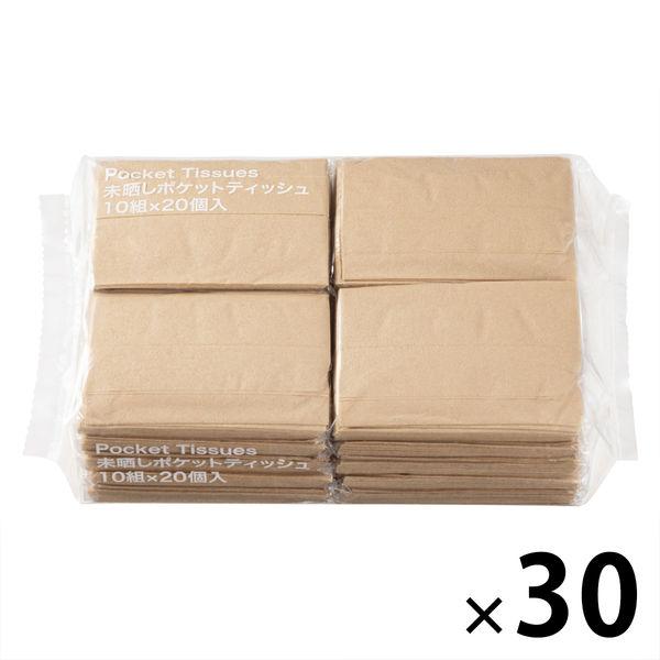 未漂白的口袋紙巾 1 箱（10 雙（20 張）x 30） 普通紙巾 Askul Original 八一 Original