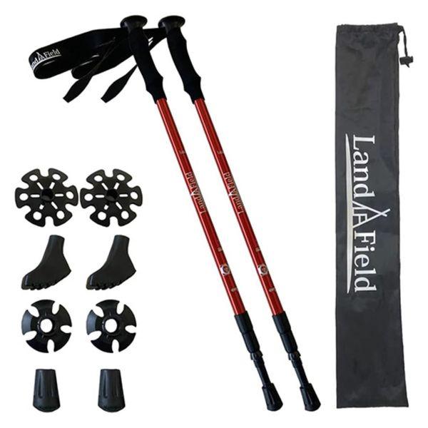 E.M.A 鋁製登山杖 2 件套伸縮輕量 4 種配件 RD LF-TP020-RD 1 件（直接出貨）