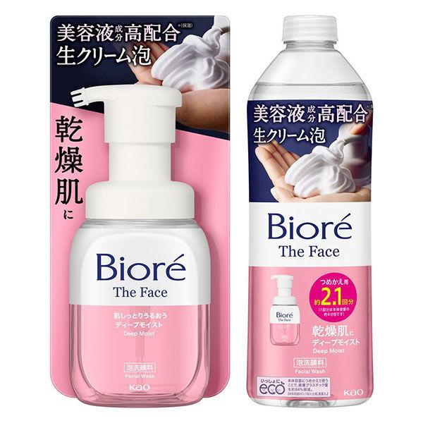 花王 Biore The Face 深層保濕主機 + 補充裝 White Sabon 泡棉洗面乳鮮霜泡棉幫浦